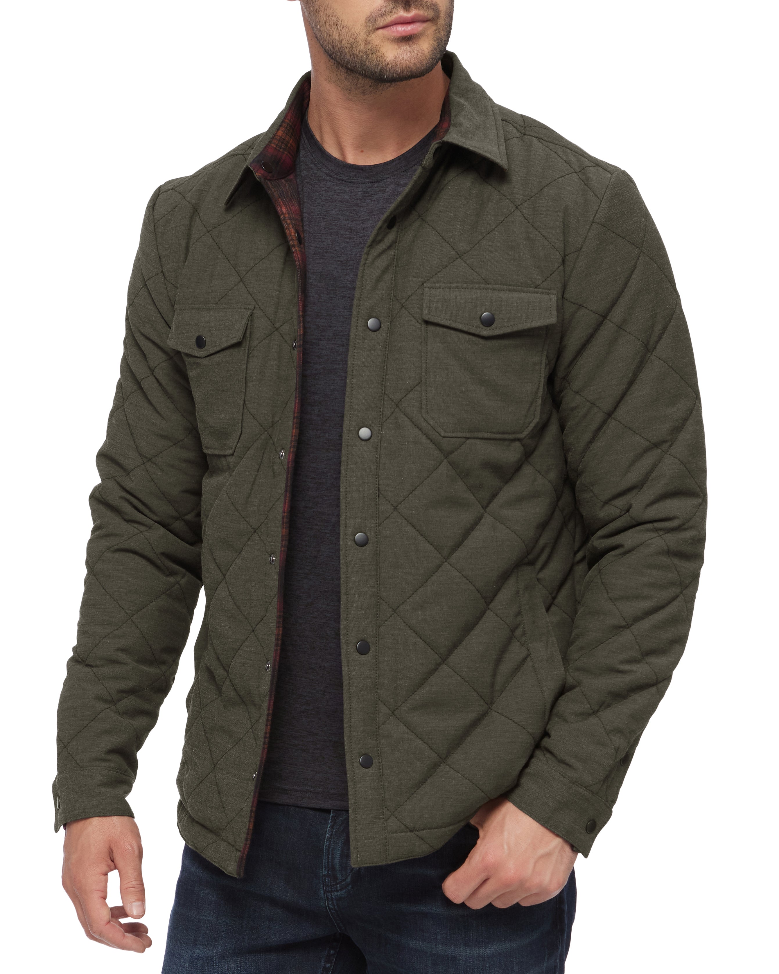 QUILTED JACKET WITH POCKETS - Grey