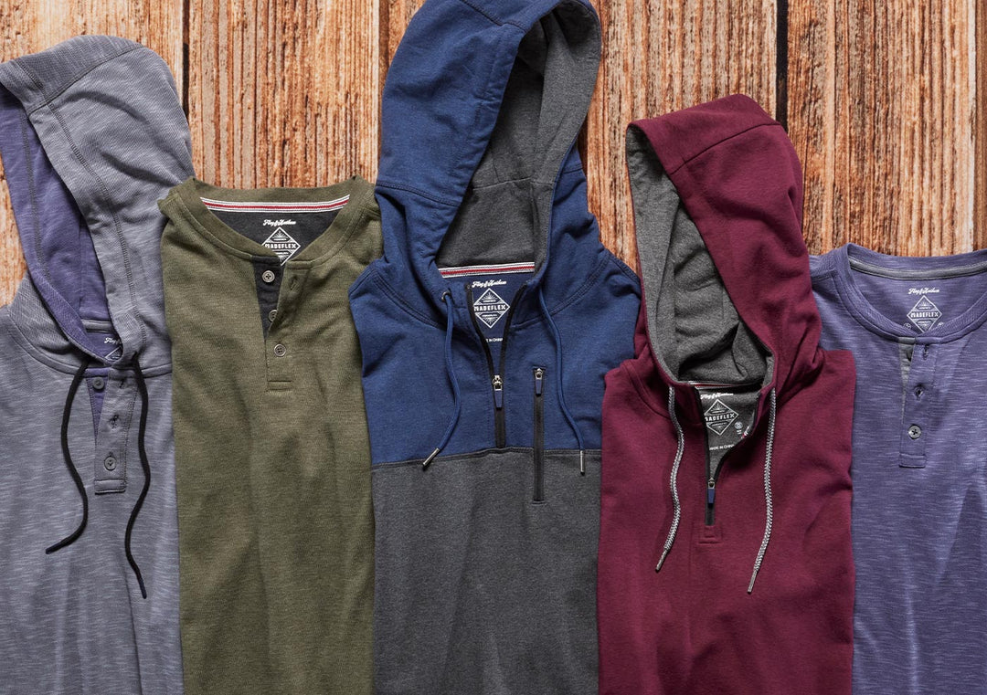 $20 Henleys | $25 Joggers | $30 Hoodies