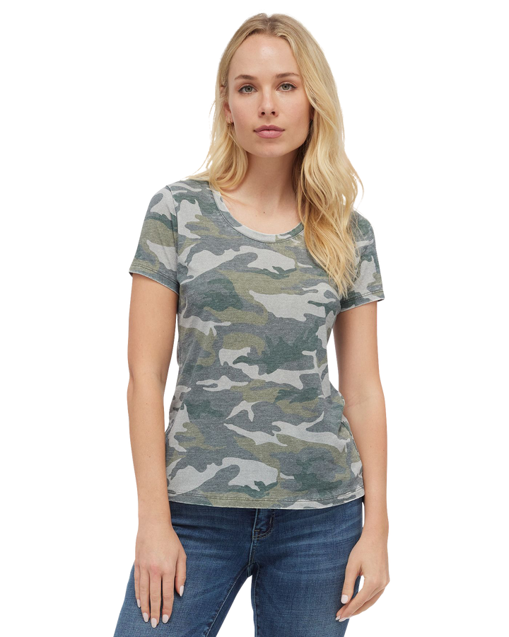 DREWSVILLE CAMO BURNOUT CREWNECK TEE