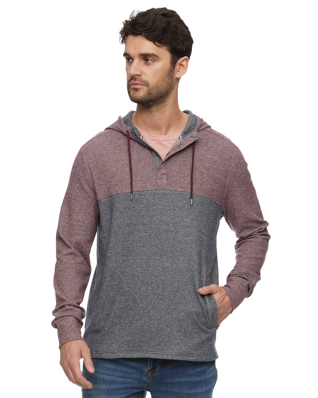 HERO STRETCH KNIT HOODED HENLEY