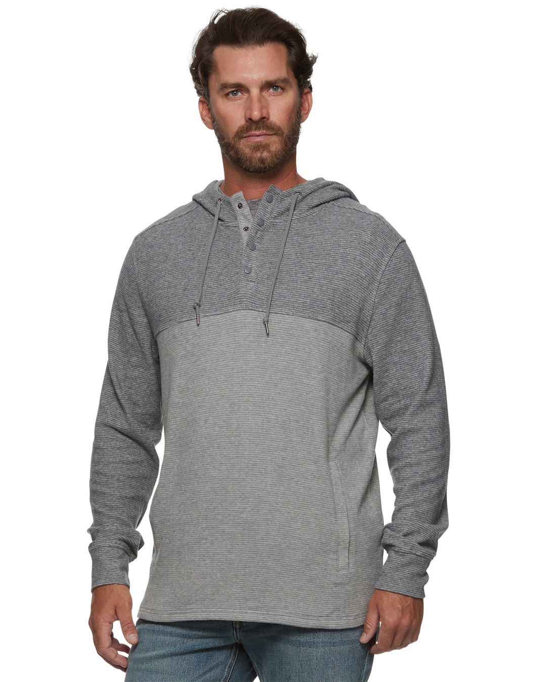 HERO STRETCH KNIT HOODED HENLEY