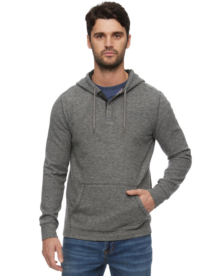 HERO TEXTURED STRETCH HOODED HENLEY