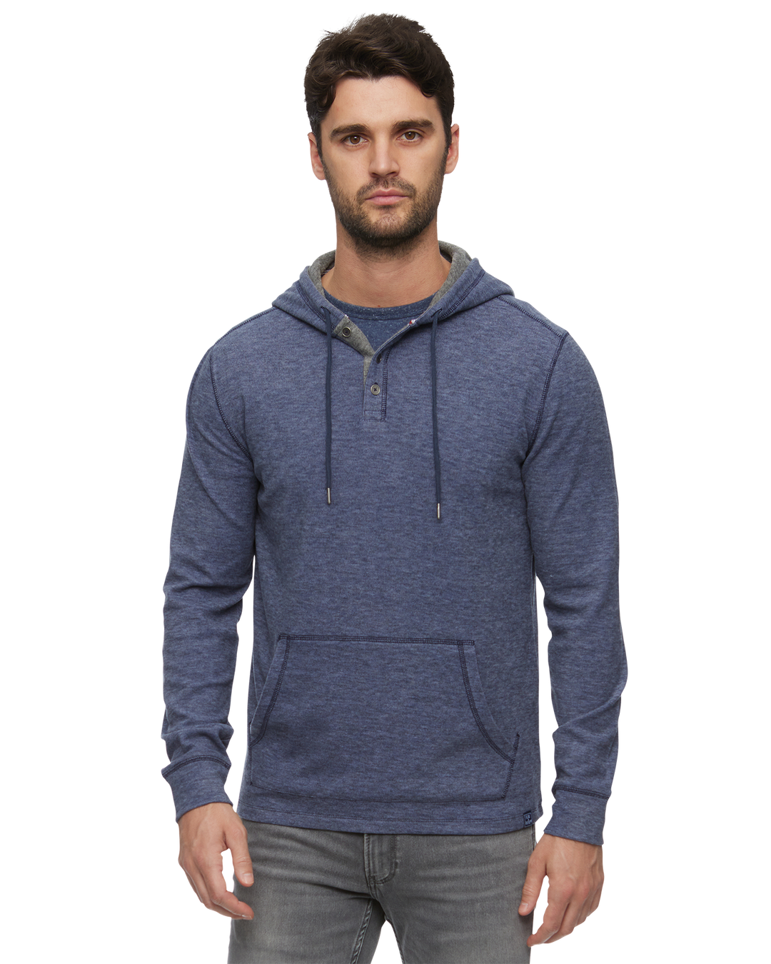 HERO TEXTURED STRETCH HOODED HENLEY