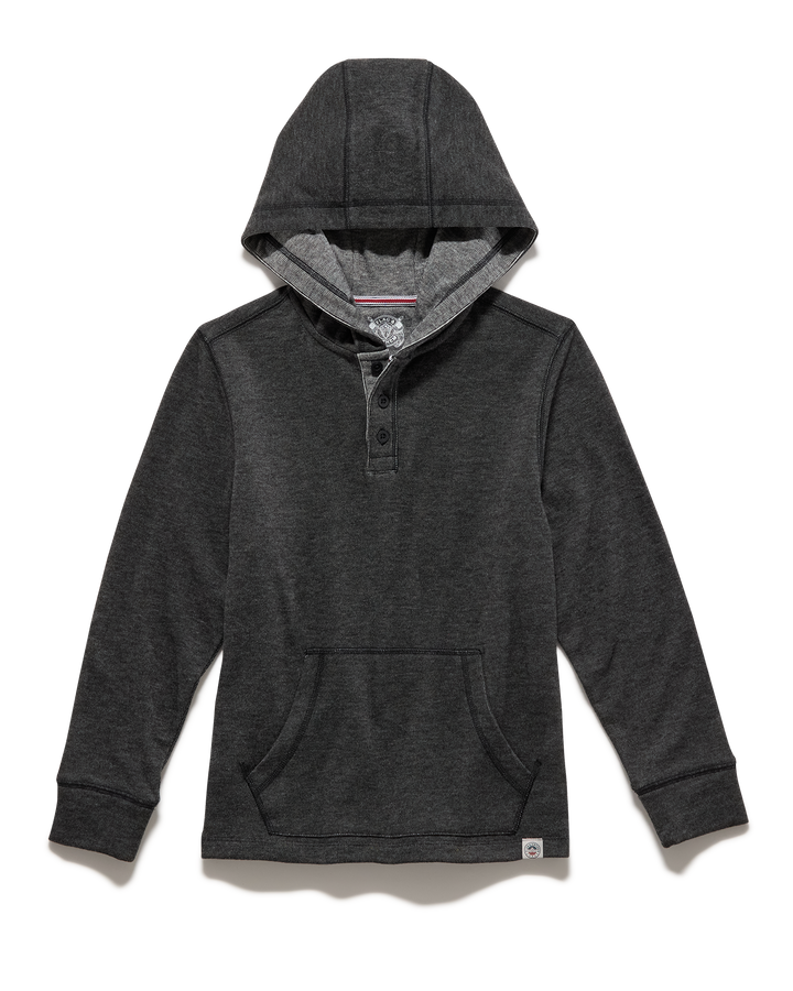 BOYS HERO STRETCH KNIT HOODED HENLEY