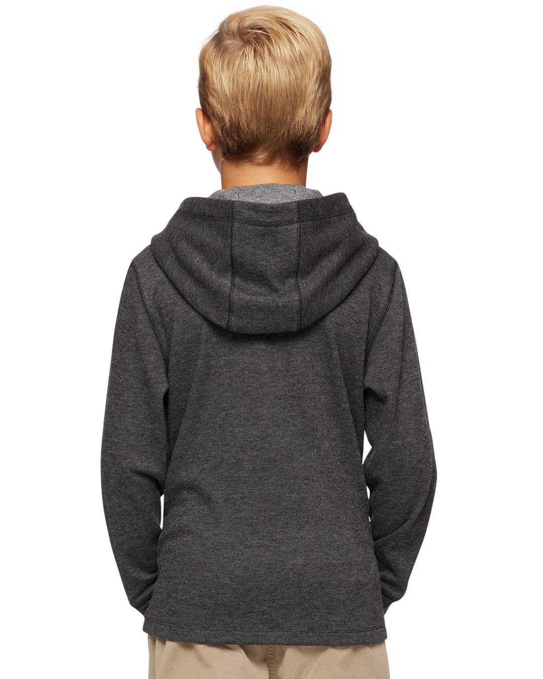 BOYS HERO TEXTURED STRETCH HOODED HENLEY