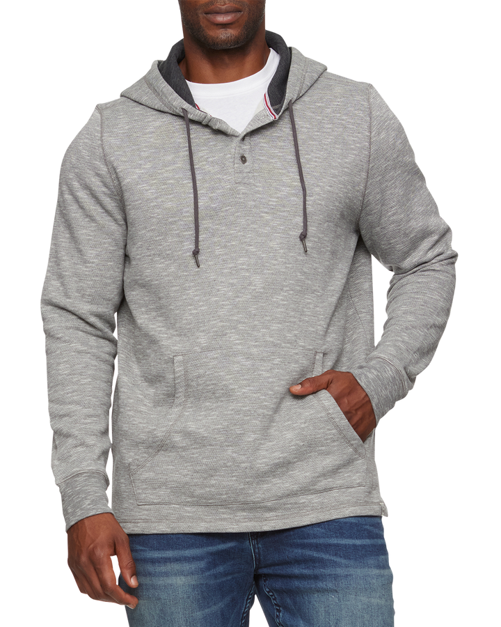 SOUTHOLD HEATHERED SLUB HOODED HENLEY