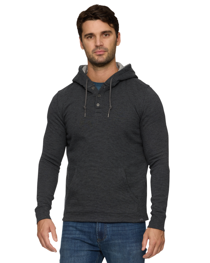 SOUTHOLD HEATHERED SLUB HOODED HENLEY