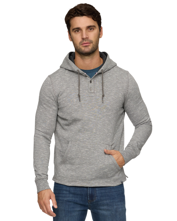 SOUTHOLD HEATHERED SLUB HOODED HENLEY