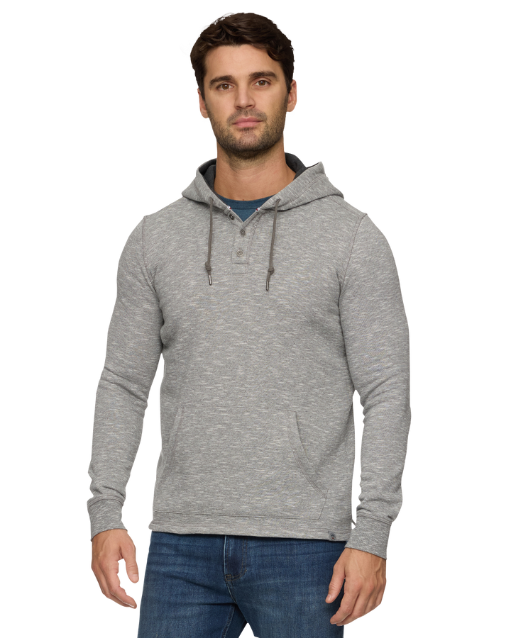 SOUTHOLD HEATHERED SLUB HOODED HENLEY