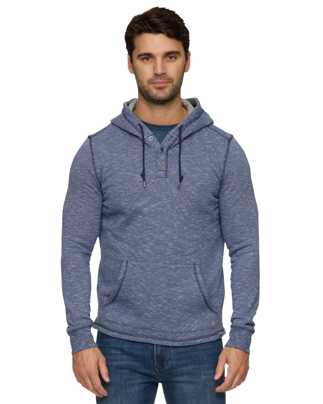 SOUTHOLD HEATHERED SLUB HOODED HENLEY