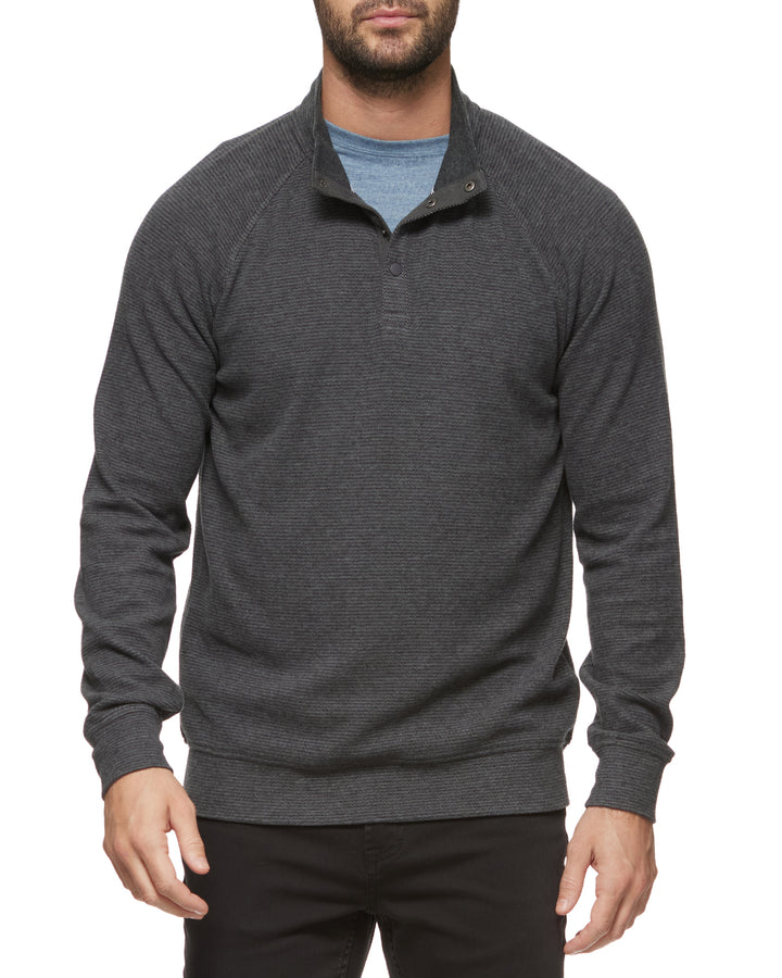 HERO TEXTURED STRETCH MINI STRIPE 1/4-SNAP PULLOVER