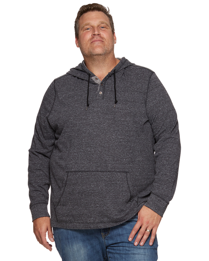 ROLLINS SNOW SLUB HOODED HENLEY BIG & TALL