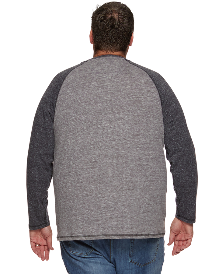 ROLLINS SNOW SLUB LS RAGLAN HENLEY BIG & TALL