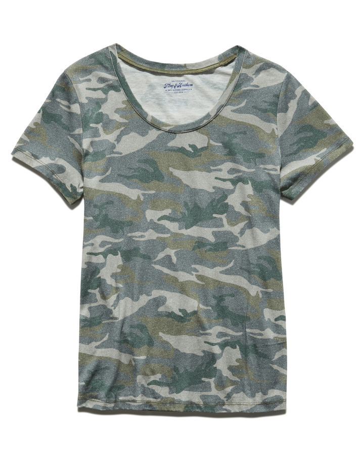 DREWSVILLE CAMO BURNOUT CREWNECK TEE