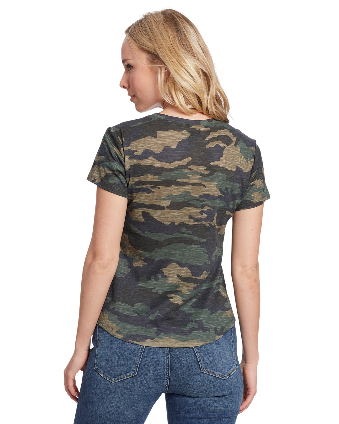 CORDELIA CAMO SLUB SCOOPNECK TEE (FINAL SALE)