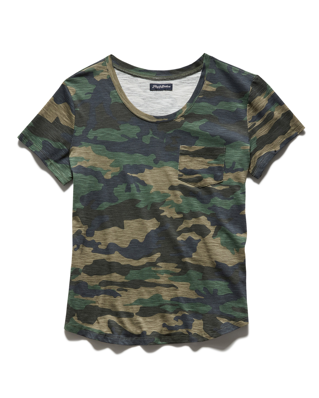 CORDELIA CAMO SLUB SCOOPNECK TEE