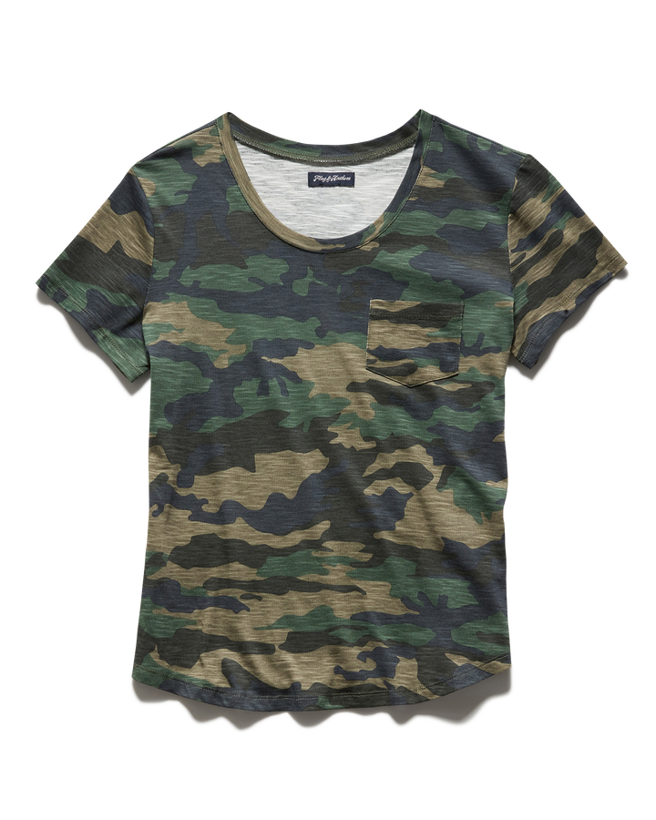 CORDELIA CAMO SLUB SCOOPNECK TEE