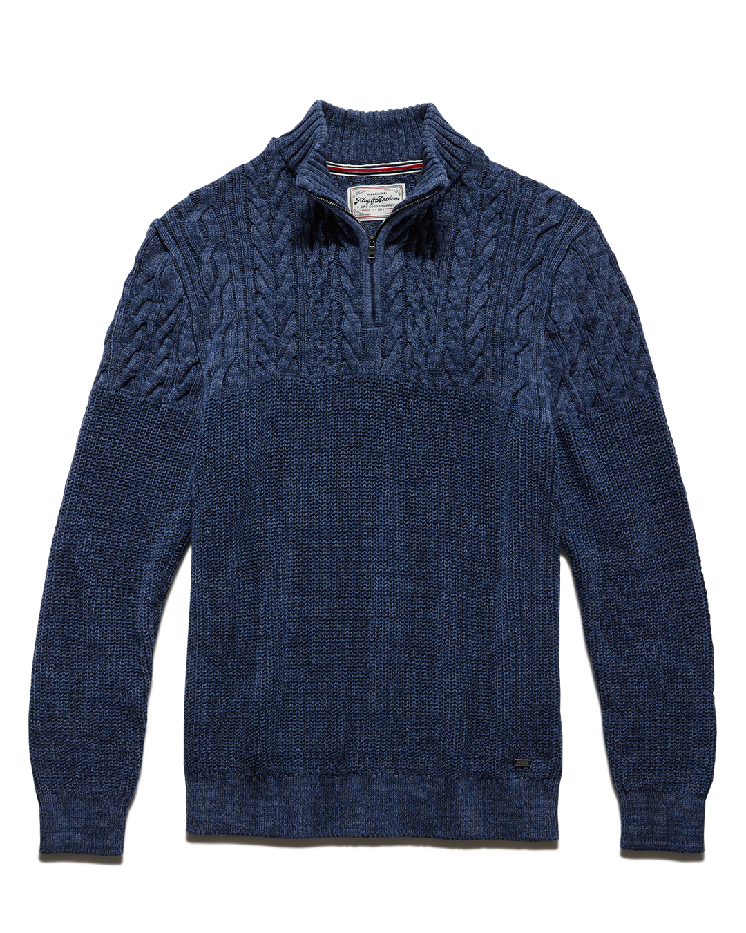 ELKTON CABLE BLOCKED 1/4-ZIP SWEATER