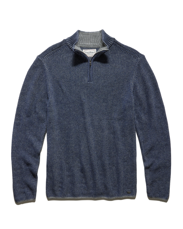 COURTLAND TEXTURED 1/4-ZIP MOCK NECK SWEATER