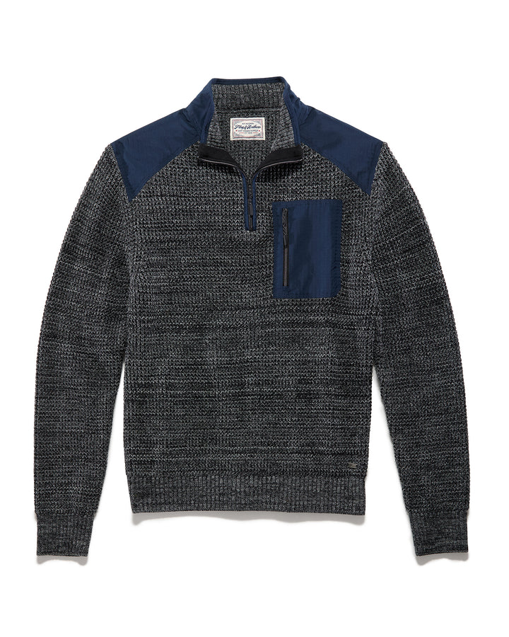 VENTURA 1/4-ZIP MIXED MEDIA SWEATER