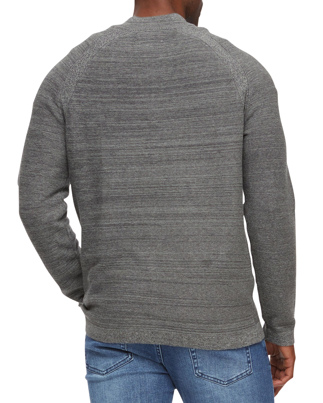 FLOYDALE MARLED RAGLAN 1/4-ZIP SWEATER