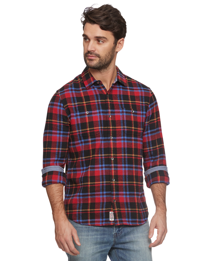 LADSON HERRINGBONE STRETCH FLANNEL SHIRT