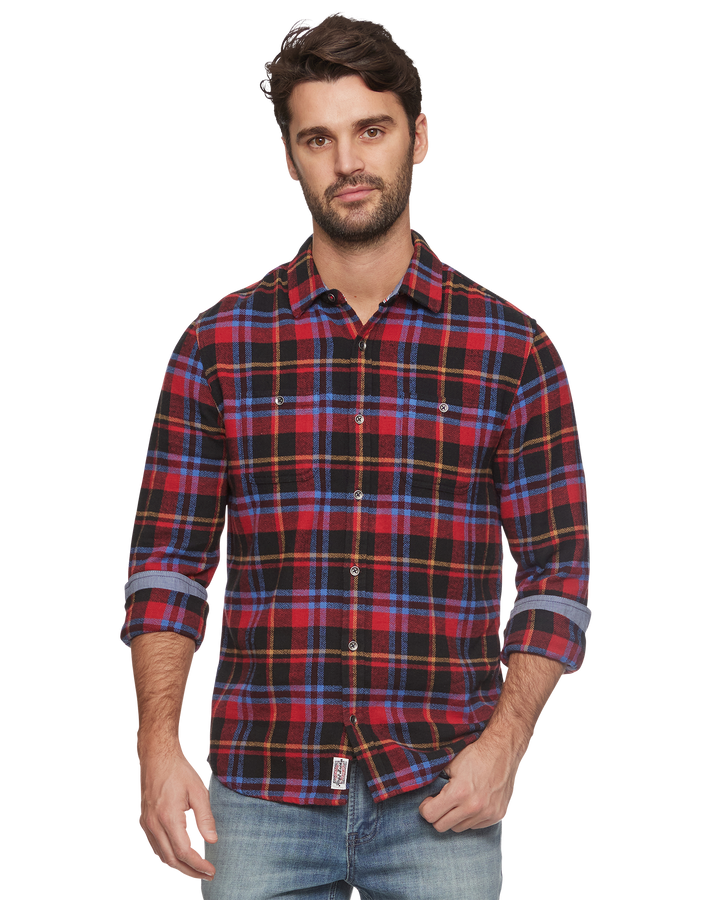 LADSON HERRINGBONE STRETCH FLANNEL SHIRT