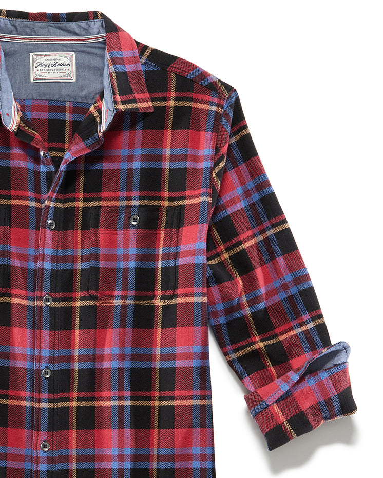 LADSON HERRINGBONE STRETCH FLANNEL SHIRT BIG & TALL