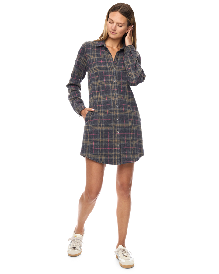 HERO STRETCH FLANNEL MINI DRESS