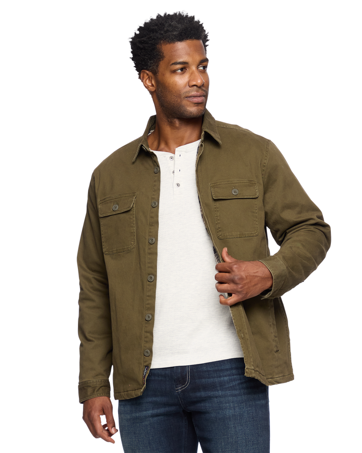 DUNN STRETCH FLANNEL-LINED SHIRT JACKET