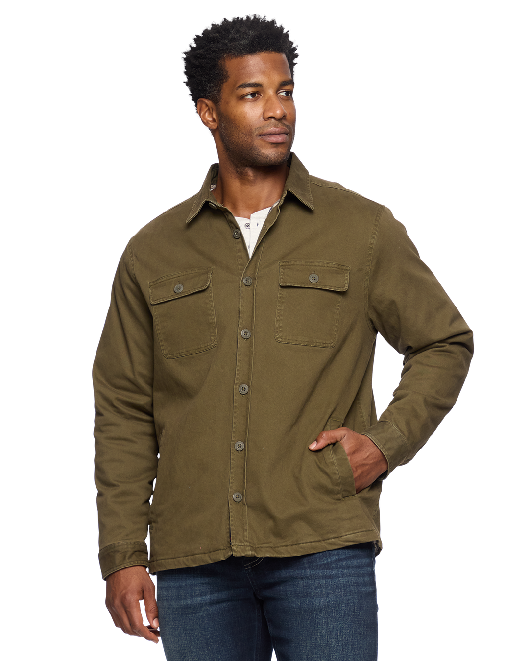 DUNN STRETCH FLANNEL-LINED SHIRT JACKET