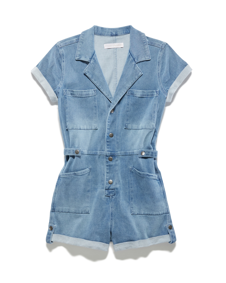 DANA KNIT DENIM ROMPER