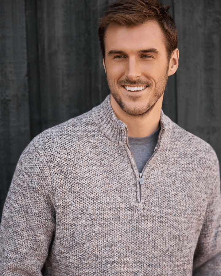 STRATTON MARLED 1/4-ZIP SWEATER