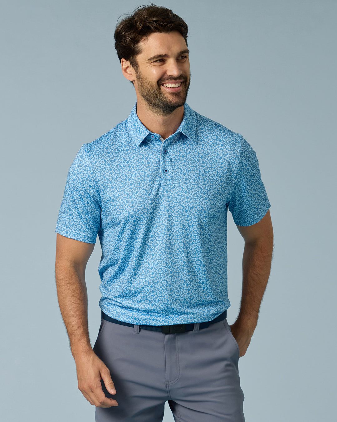 MVP NEWNAN HIBISCUS PRINT POLO