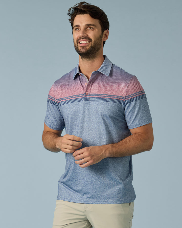 MVP DENTON GRADIENT CHEST STRIPE POLO