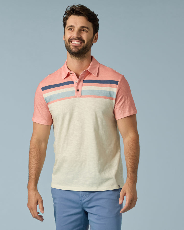 MILLVILLE CHEST STRIPE SLUB POLO