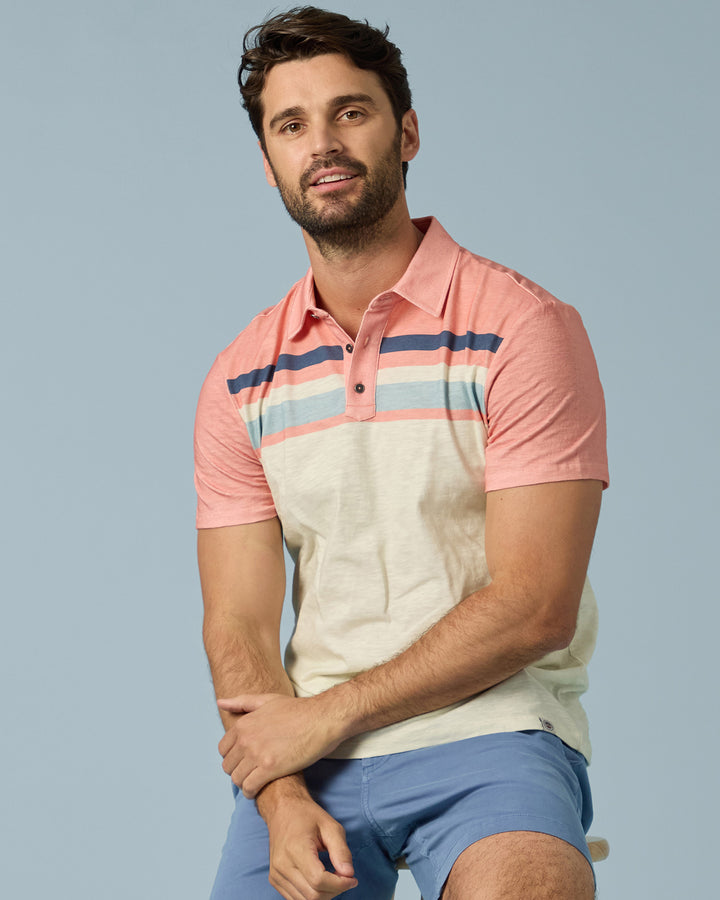 MILLVILLE CHEST STRIPE SLUB POLO