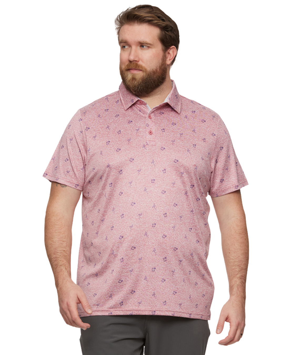 BEAUFORT FLAMINGO PRINT PERFORMANCE POLO BIG & TALL (FINAL SALE)