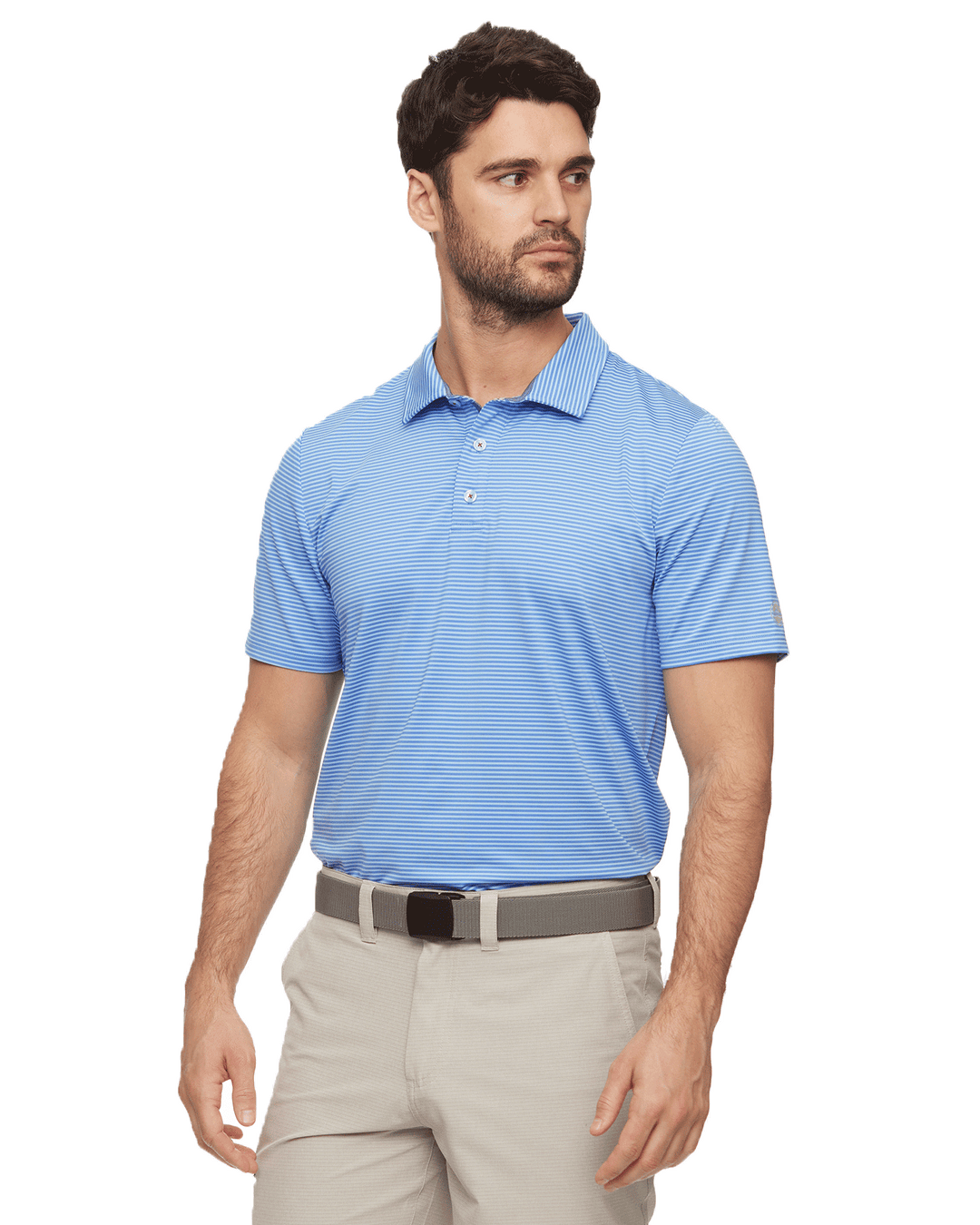 NAPLES STRIPED PERFORMANCE POLO