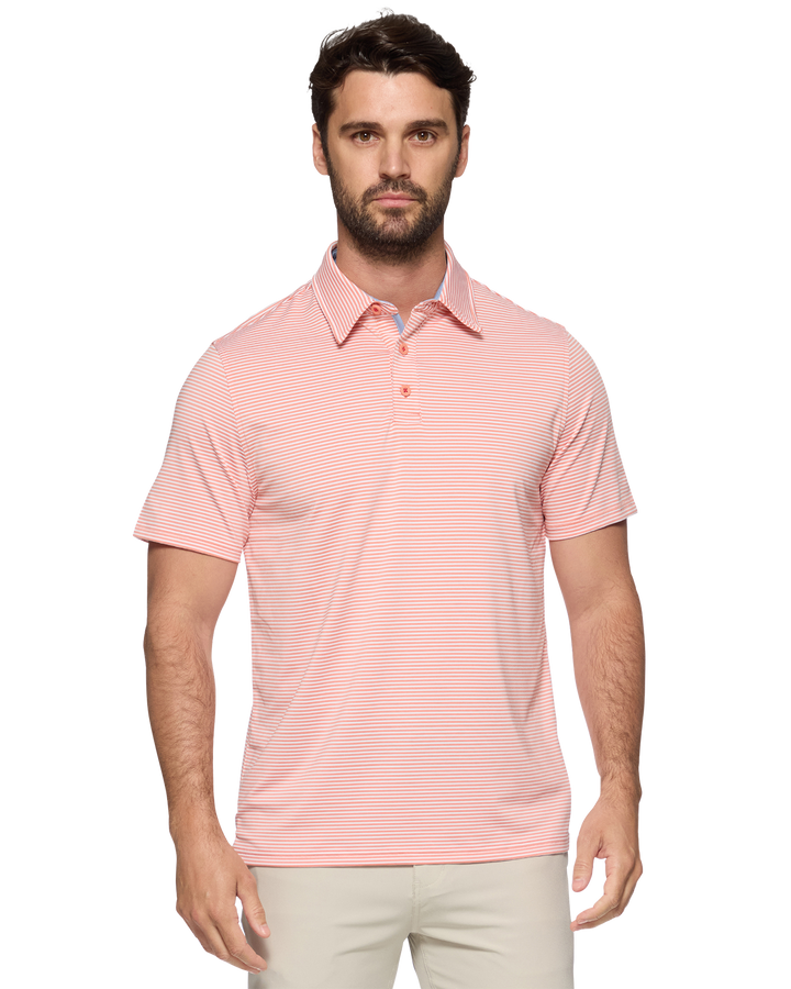 NAPLES STRIPED PERFORMANCE POLO