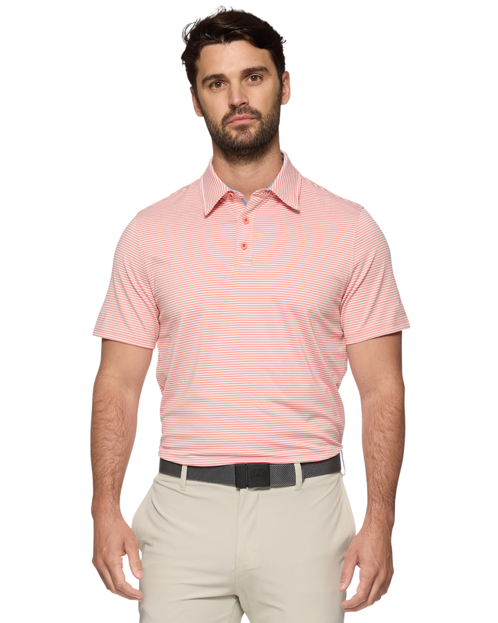 NAPLES STRIPED PERFORMANCE POLO