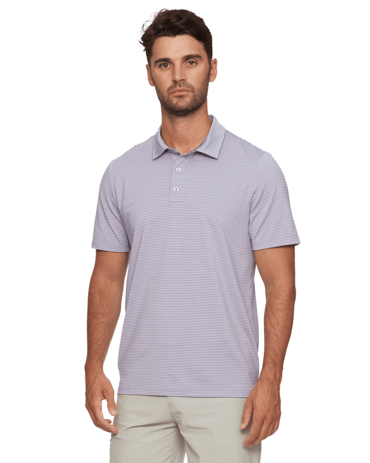 NAPLES STRIPED PERFORMANCE POLO