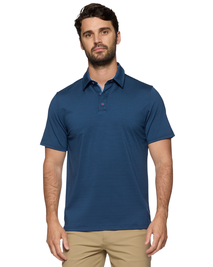 NAPLES STRIPED PERFORMANCE POLO