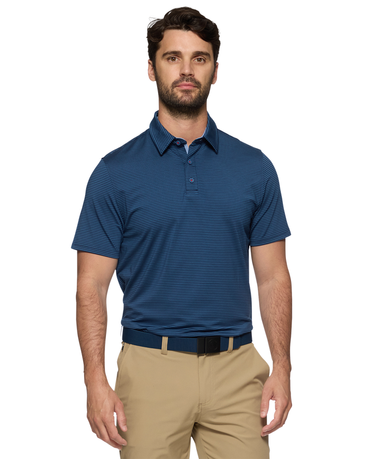 NAPLES STRIPED PERFORMANCE POLO