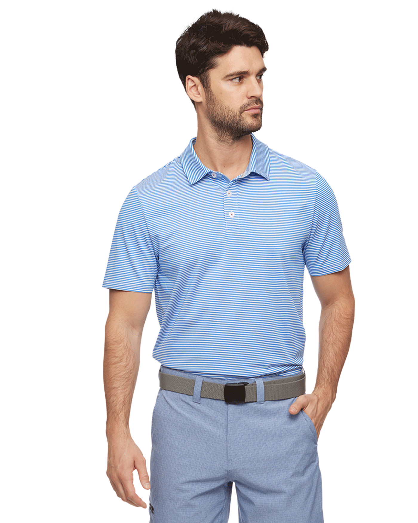 NAPLES STRIPED PERFORMANCE POLO – Flag & Anthem