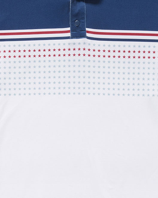 BANNER STARS & STRIPES BLOCKED PERFORMANCE POLO