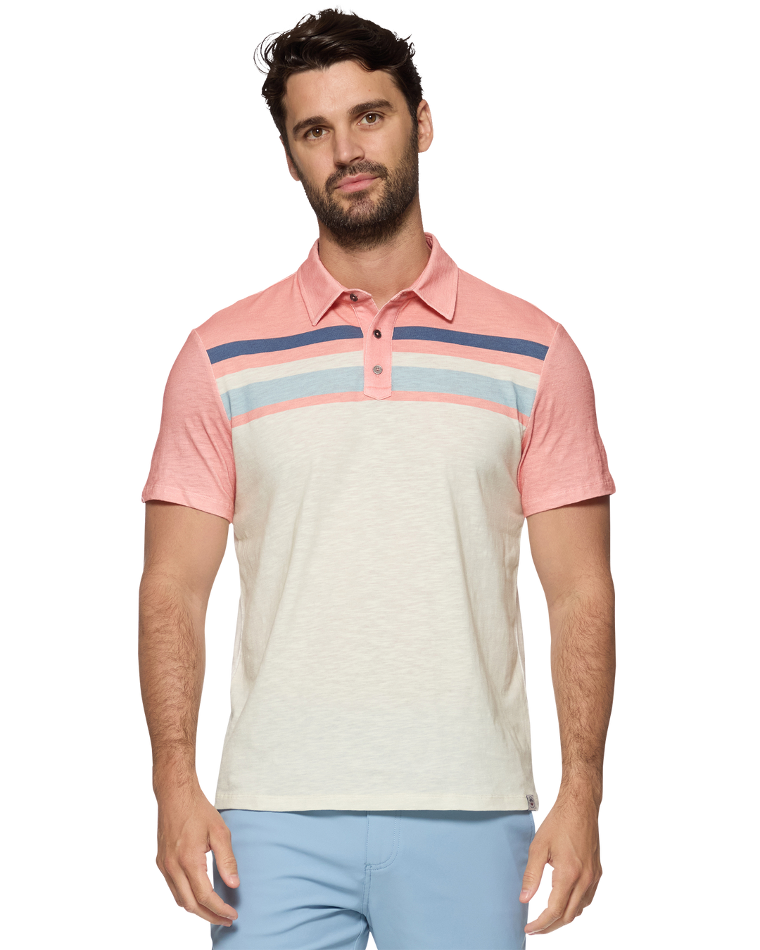 MILLVILLE CHEST STRIPE SLUB POLO