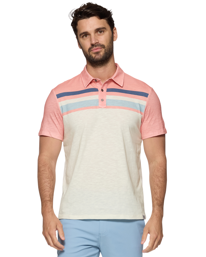 MILLVILLE CHEST STRIPE SLUB POLO