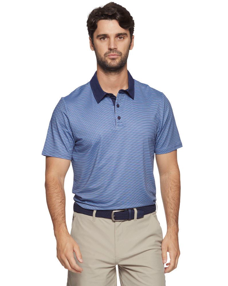 MVP KIAWAH CONTRAST COLLAR MINI STRIPE POLO – Flag & Anthem