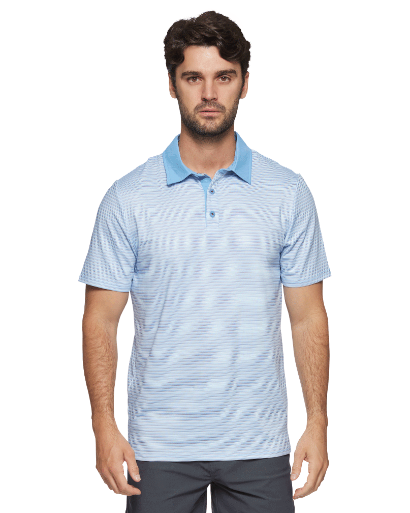 MVP KIAWAH CONTRAST COLLAR MINI STRIPE POLO